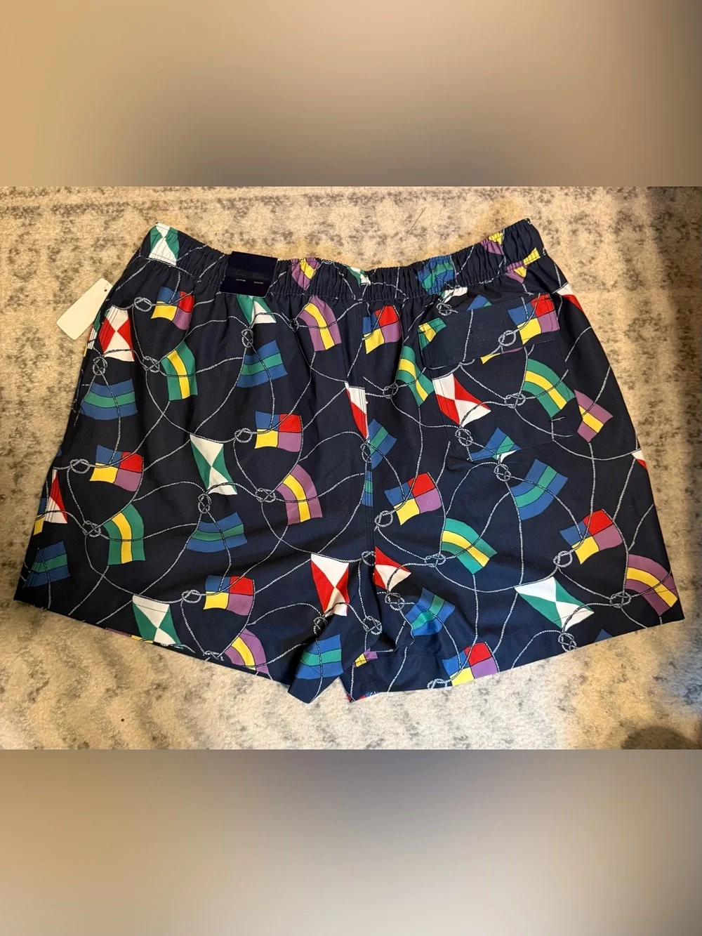 Brooks Brothers Men’s XL Nautical Flag Print Swim Trunks Shorts NWT